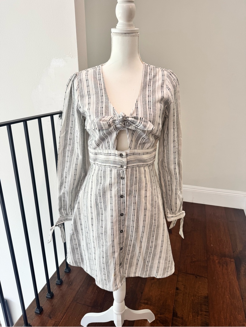 Lost + Wander Black and White Striped Dress